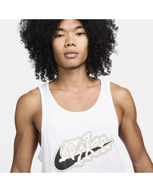 Nike White Swim Scribble Tank Top for men