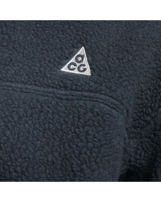 Nike Blue Acg "arctic Wolf" Polartec® Oversized Fleece Full-zip Jacket