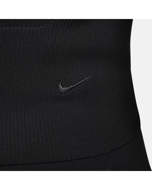 Nike Black Sportswear Chill Knit Slim Long-sleeve Cropped Jumper 1/2-zip Top