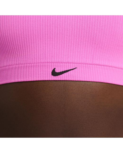 Nike Pink Indy Seamless Ribbed Light-support Non-padded Sports Bra