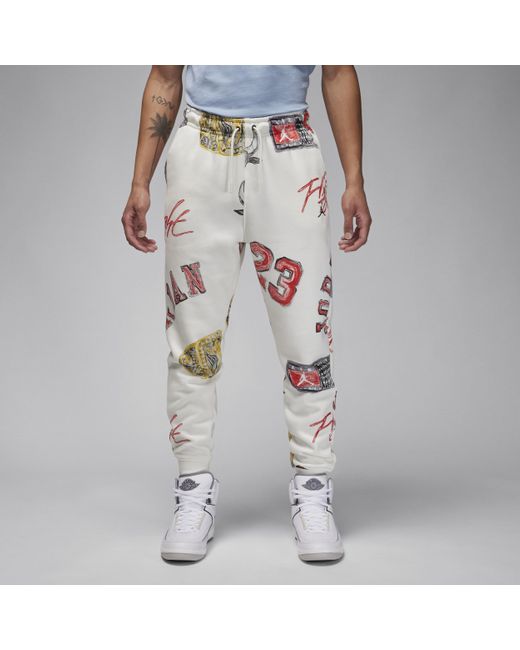 Nike White Jordan Brooklyn Fleece Tracksuit Bottoms for men