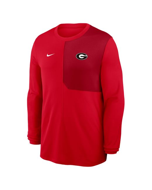 Nike Red Ohio State Sideline Coach Dri-Fit College Long-Sleeve Top for men
