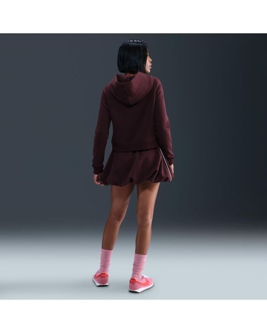 Nike Red Sportswear Phoenix Fleece Shrunken Hoodie