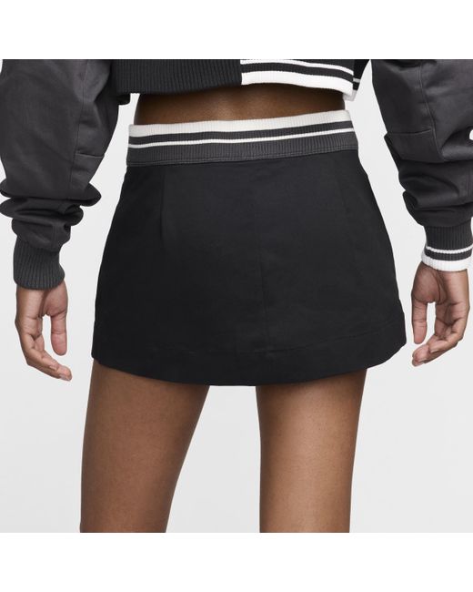 Nike Black Sportswear Low-rise Canvas Mini Skirt
