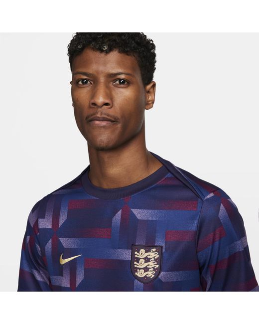 Nike Blue England Academy Pro Dri-fit Football Pre-match Short-sleeve Top Polyester for men
