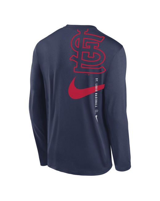 Nike Blue St. Louis Cardinals Large Swoosh Back Legend Dri-fit Mlb T-shirt for men