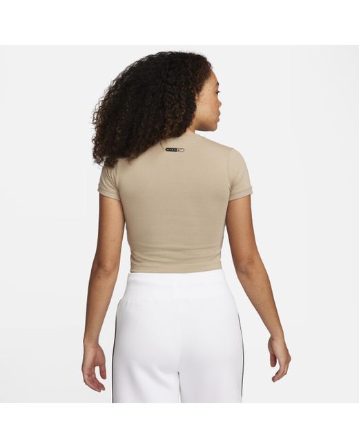 Nike Brown Sportswear Cropped T-shirt Polyester