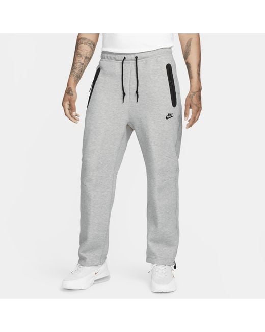 Nike Sportswear Tech Fleece Open hem Tracksuit Bottoms Cotton polyester 50 Sustainable Blends in Gray for Men Lyst