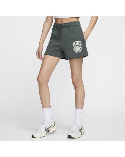 Nike Blue Sportswear Club Fleece Mid-rise Graphic Shorts