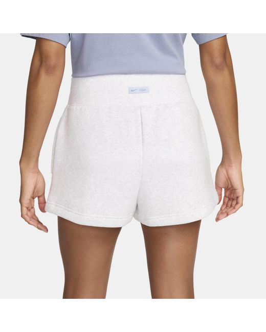 Nike White Sportswear Phoenix Fleece Loose High-waisted 2" Logo Shorts
