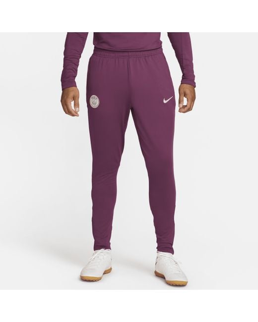 Pantaloni da calcio in maglia dri-fit paris saint-germain strike di Nike in Purple da Uomo