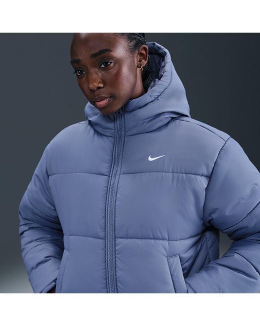 Nike Women's Blue Sportswear Classic Puffer Therma-Fit Loose