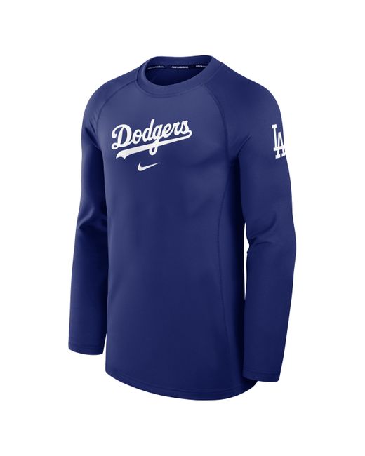 Nike Blue Los Angeles Dodgers Authentic Collection Game Time Dri-fit Mlb Long-sleeve T-shirt for men