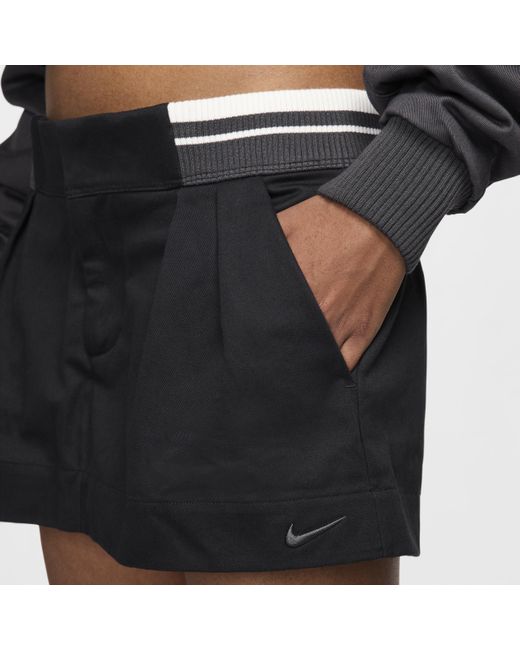 Nike Black Sportswear Low-rise Canvas Mini Skirt
