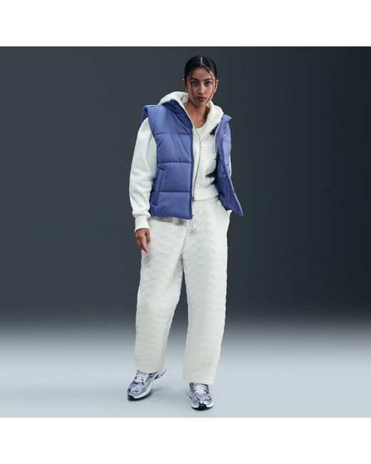 Nike Blue Sportswear Phoenix Fleece Oversized High-Waisted Jacquard Pants