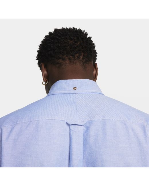 Nike Blue Life Long-sleeve Oxford Button-down Shirt Cotton for men