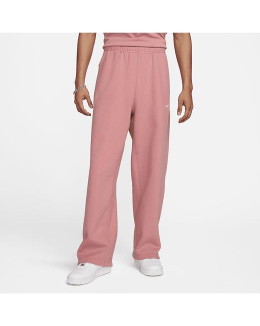 Nike Pink Solo Swoosh Open-hem Fleece Pants for men