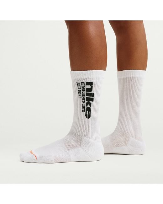 Nike White Everyday Elevated Crew Socks (2 Pairs)