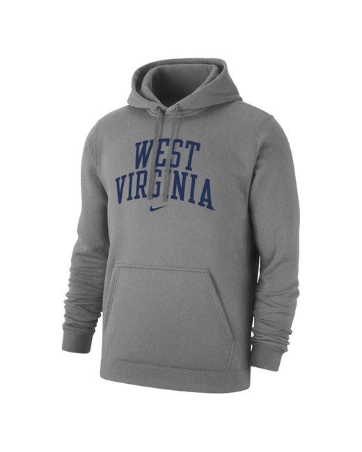 Nike Gray West Virginia Club Fleece College Pullover Hoodie for men
