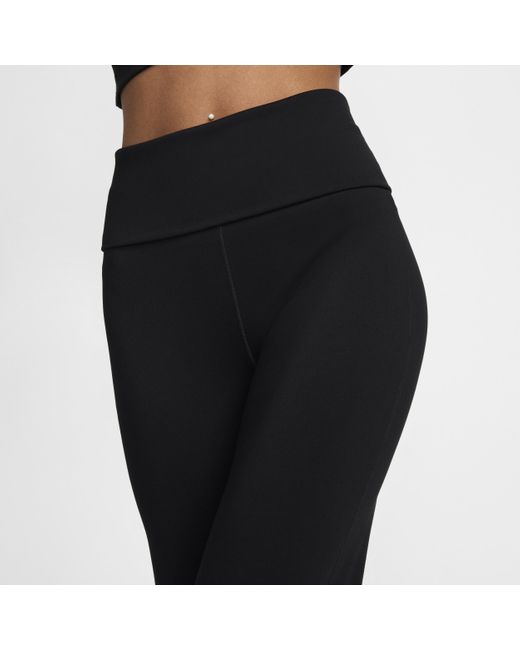 Nike Black One Dri-Fit High-Waisted Fold-Over Trousers