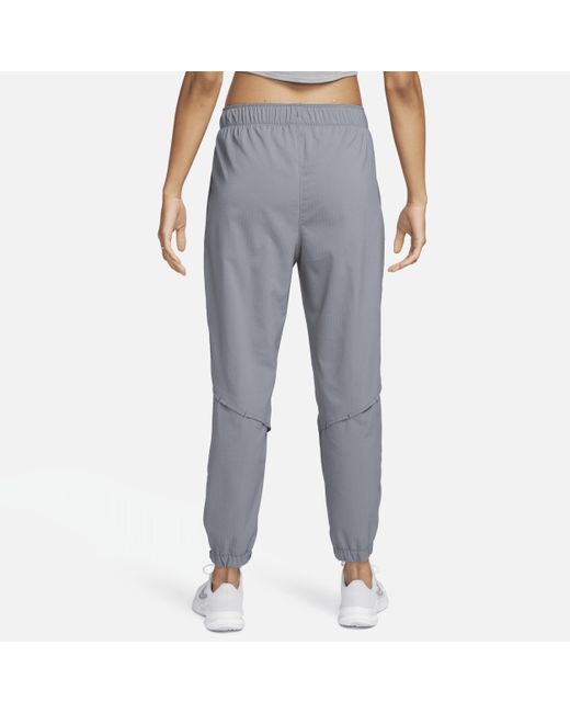 Nike Blue Dri-fit Fast Mid-rise 7/8 Warm-up Running Trousers Polyester