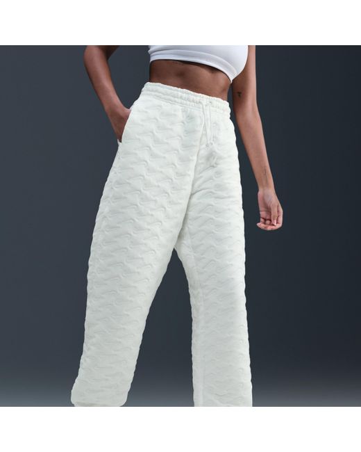 Nike Blue Sportswear Phoenix Fleece Oversized High-Waisted Jacquard Pants