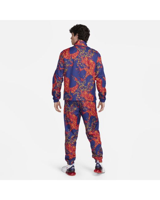 Nike Blue F.c. Barcelona Football Woven Tracksuit Polyester for men