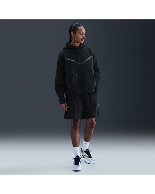 Nike Blue Tech Pullover Hoodie With Reflective Accents for men