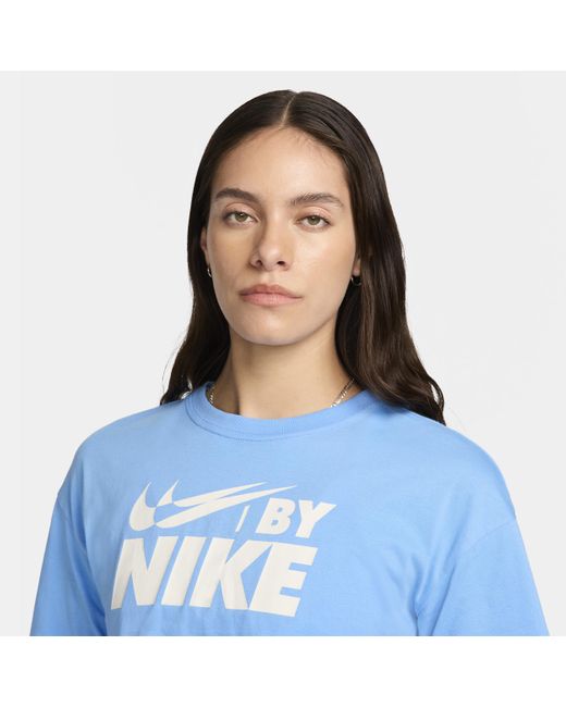 Nike Blue Sportswear Cropped T-shirt Cotton