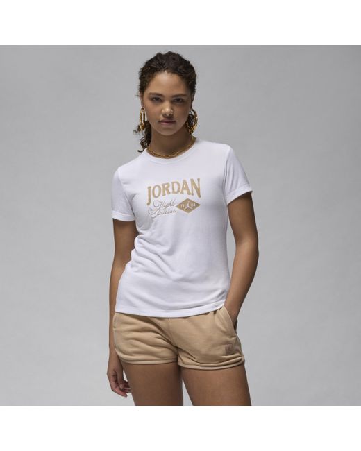 Nike Jordan T-shirt Met Graphic En Aansluitende Pasvorm in het White