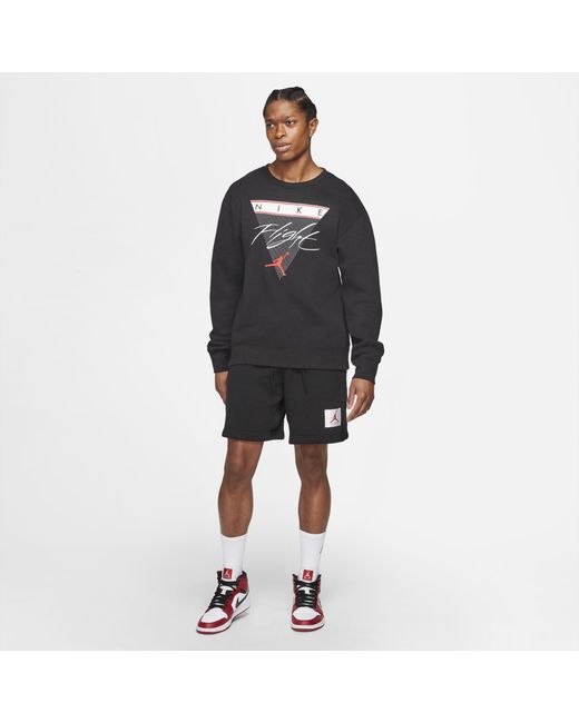 Nike Jordan Flight Graphic Fleece Crew Sweatshirt Black for Men | Lyst  Australia