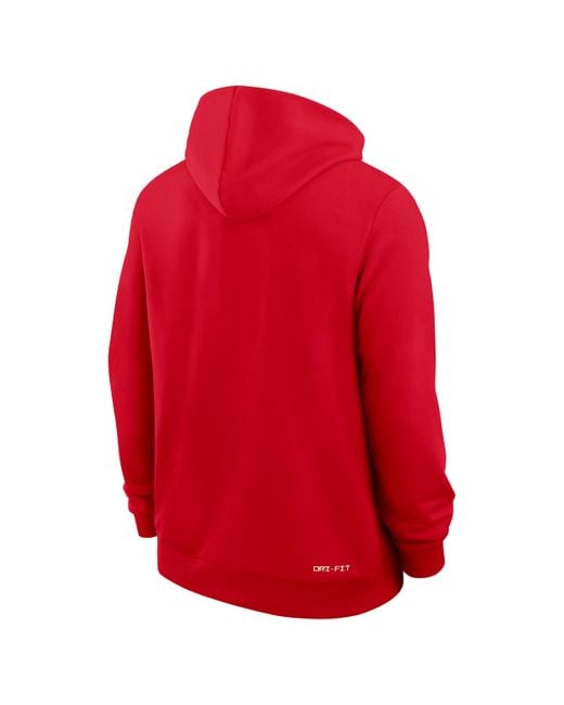 Nike Red Georgia Sideline Dri-Fit College Pullover Hoodie for men