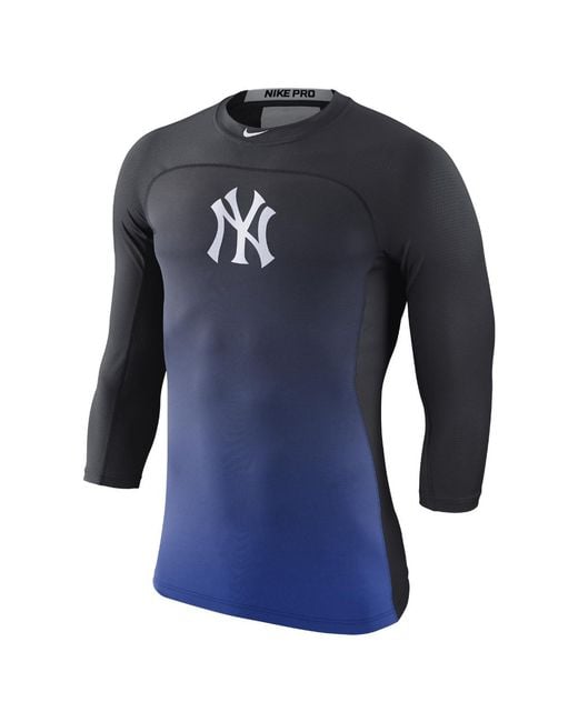Nike Pro Hypercool (mlb Yankees) Men's 3/4 Sleeve Top in Blue for Men | Lyst
