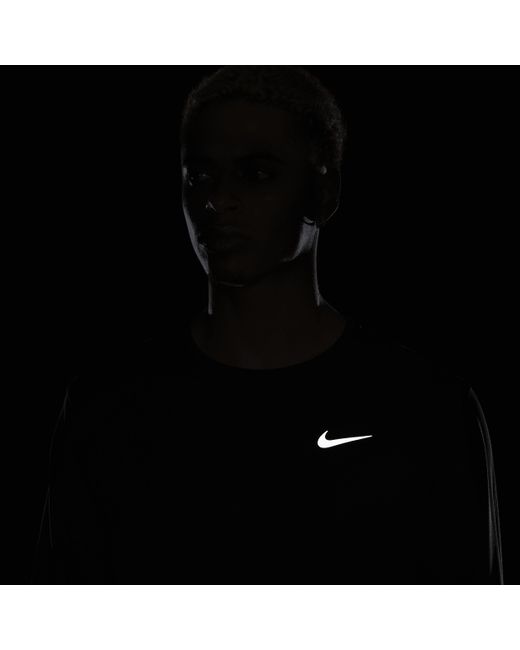 Nike Black Miler Dri-Fit Uv Long-Sleeve Running Top for men