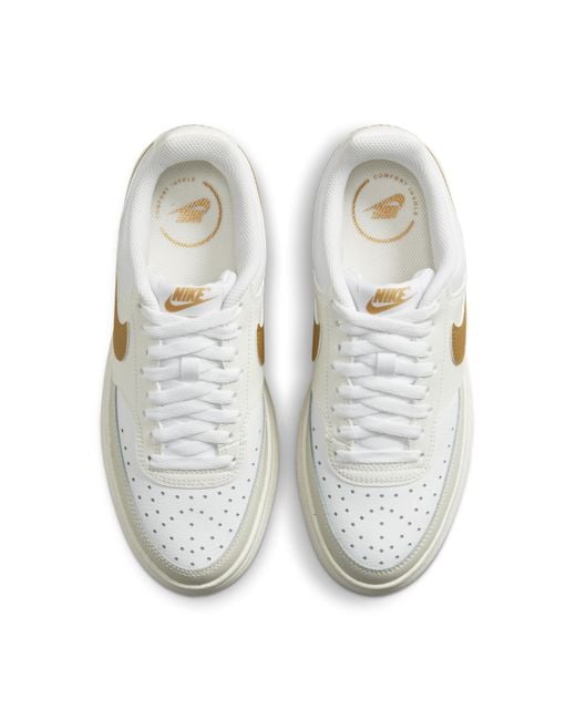 Nike White Court Vision Alta Shoes Leather