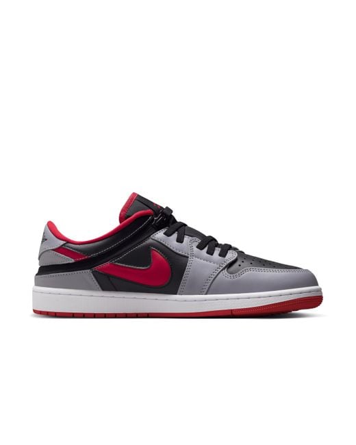 Nike Red Air Jordan 1 Low Flyease Easy On/off Shoes Leather for men