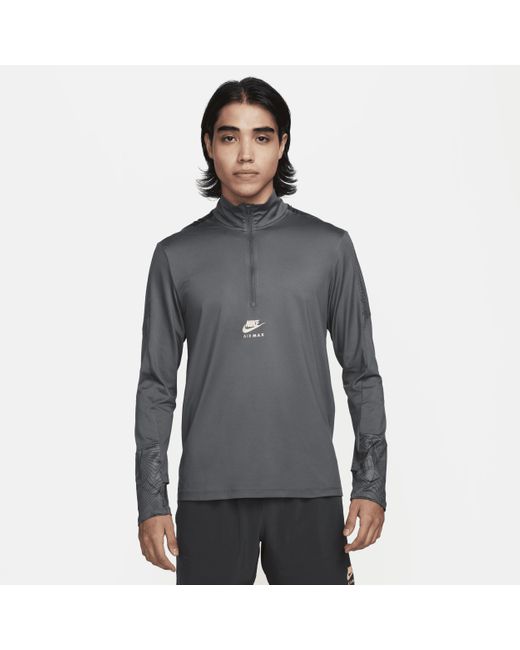 Nike Gray Air Max Dri-fit 1/4-zip Top Polyester for men