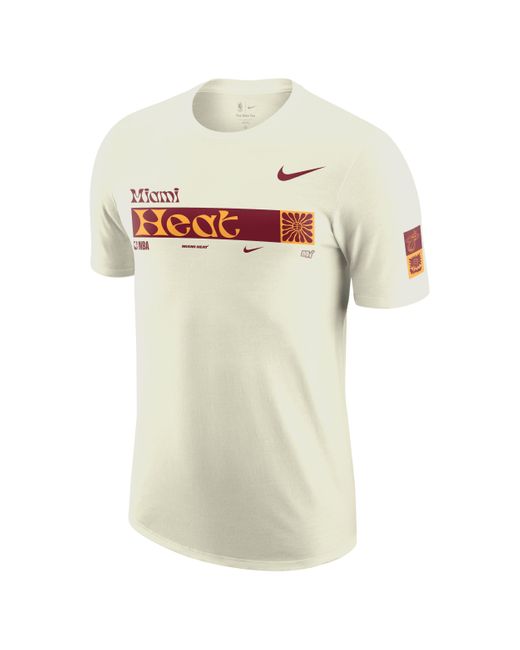 Nike White Miami Heat Essential Nba T-shirt Cotton for men