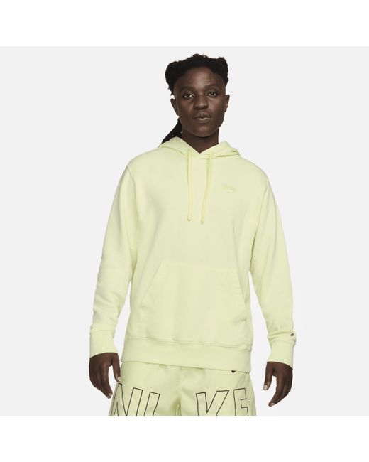 Nike Yellow Sportswear Club Fleece Pullover Hoodie Cotton for men