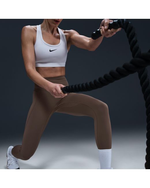 Nike Blue Universa Medium-Support High-Waisted Full-Length Leggings With Pockets