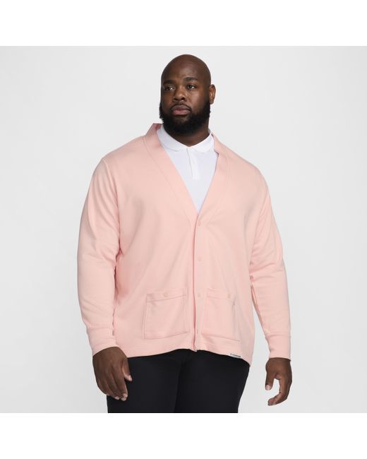 Nike Pink Dri-fit Standard Issue Golf Cardigan for men