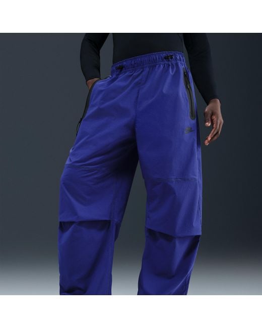 Nike Blue Tech Woven Oversized Trousers for men