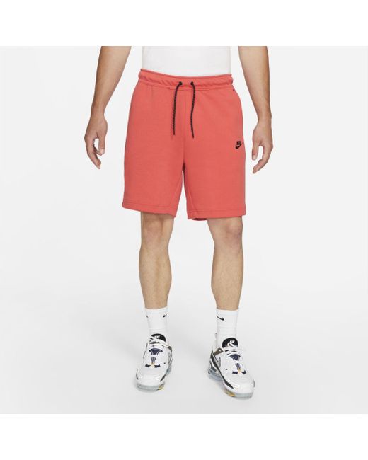 Nike Sportswear Tech Fleece Shorts in Red for Men - Lyst