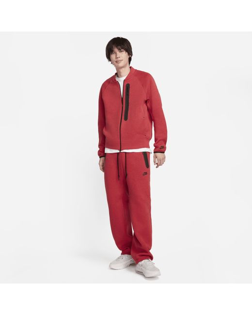 Nike Red Sportswear Tech Fleece Bomber Jacket for men