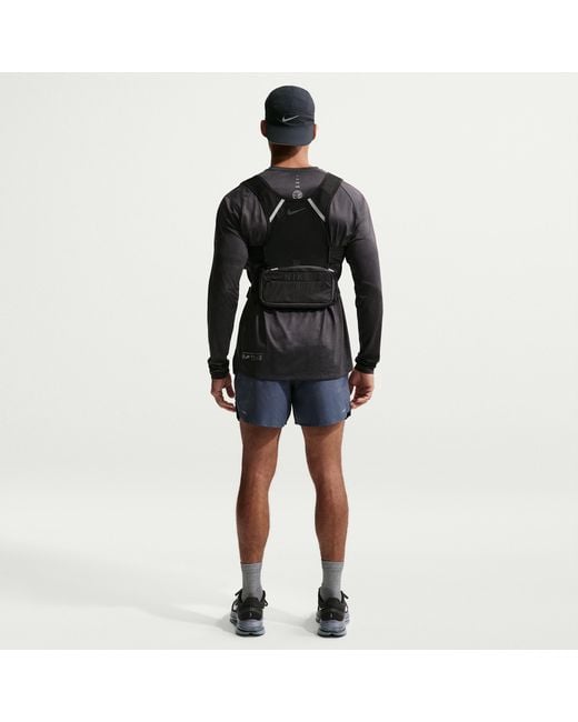 Nike Black Stride 5" Brief-Lined Running Shorts With Reflective Accents for men