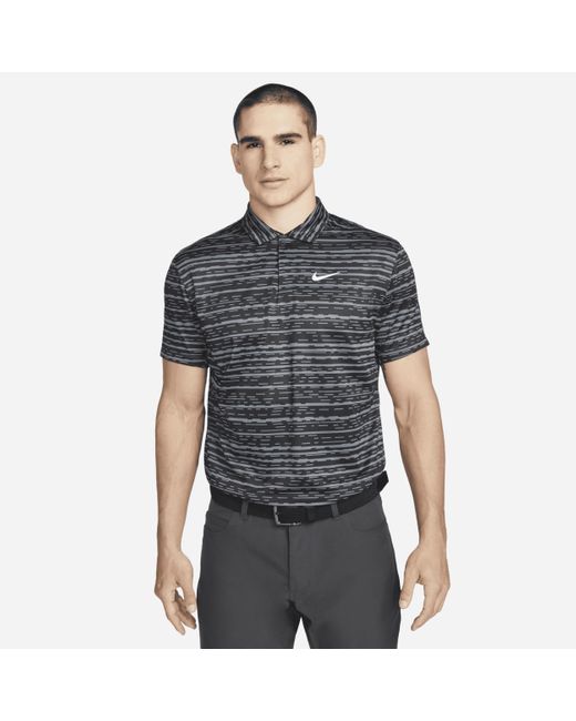 Nike Dri-fit Adv Tiger Woods Striped Golf Polo In Grey, in Gray for Men ...