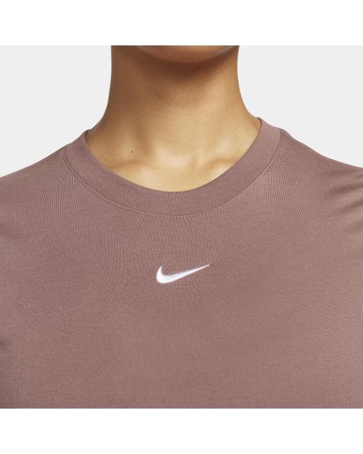 Nike Purple Sportswear Essential Slim Cropped T-shirt