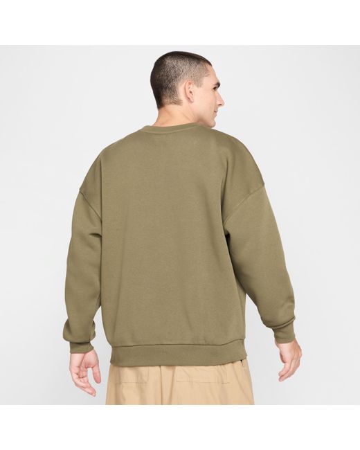 Nike Green Sportswear Club Oversized Fleece Crew-Neck Sweatshirt for men