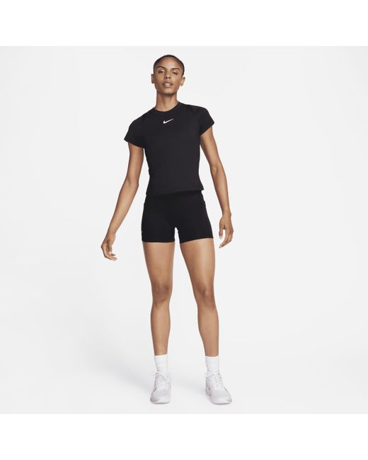 Nike Black Court Advantage Dri-fit Short-sleeve Tennis Top