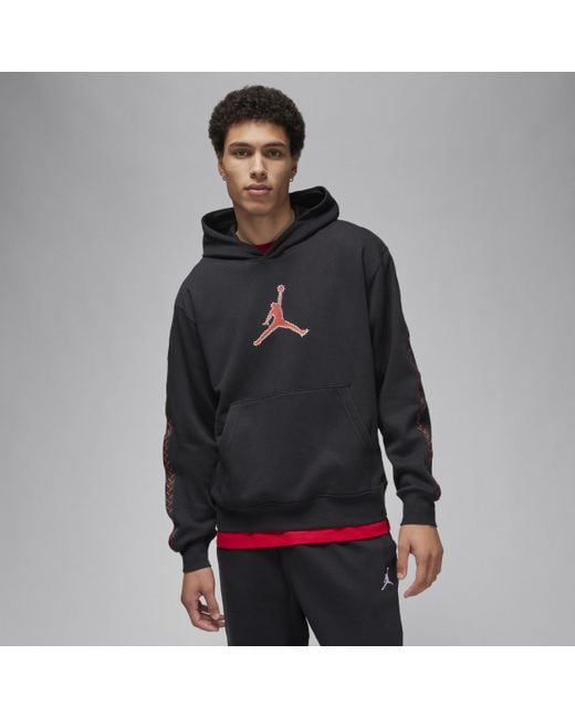 Nike Gray Jordan Flight Mvp Fleece Pullover Hoodie Cotton for men